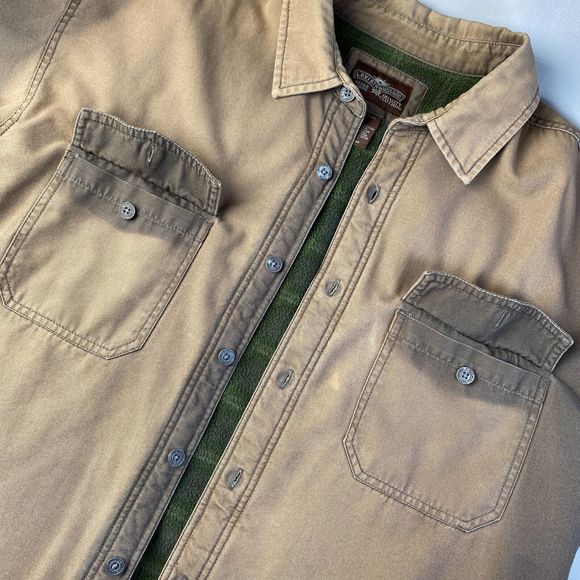 LEVI'S Flannel Fleece Lined WORK WEAR SHIRT! FADED BROWN Long Sleeve Sz XL - Picture 6 of 16
